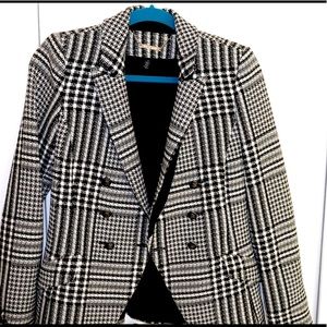 White House Black Market Houndstooth Plaid Blazer
